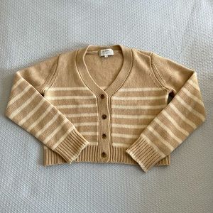 La Ligne Mini Marin Cardigan Beige and White stripes EUC Medium